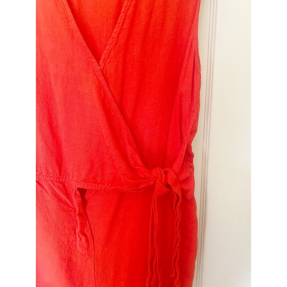 A New Day Orange Linen-Rayon Wrap Romper Dress XL - Picture 3 of 8